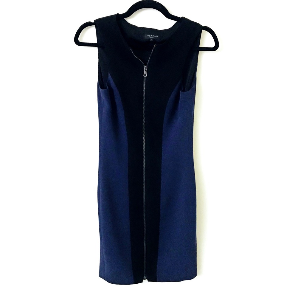 rag & bone Black and Blue Midi Dress